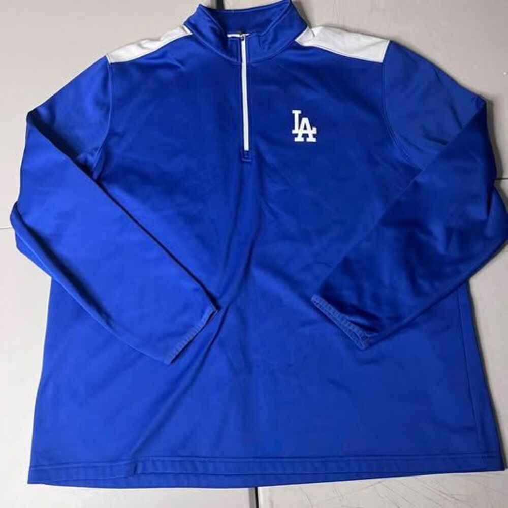 MLB Genuine Merchandise Los Angeles Dodgers 1/4 Zip Pullover Sweatshirt Size 3XL
